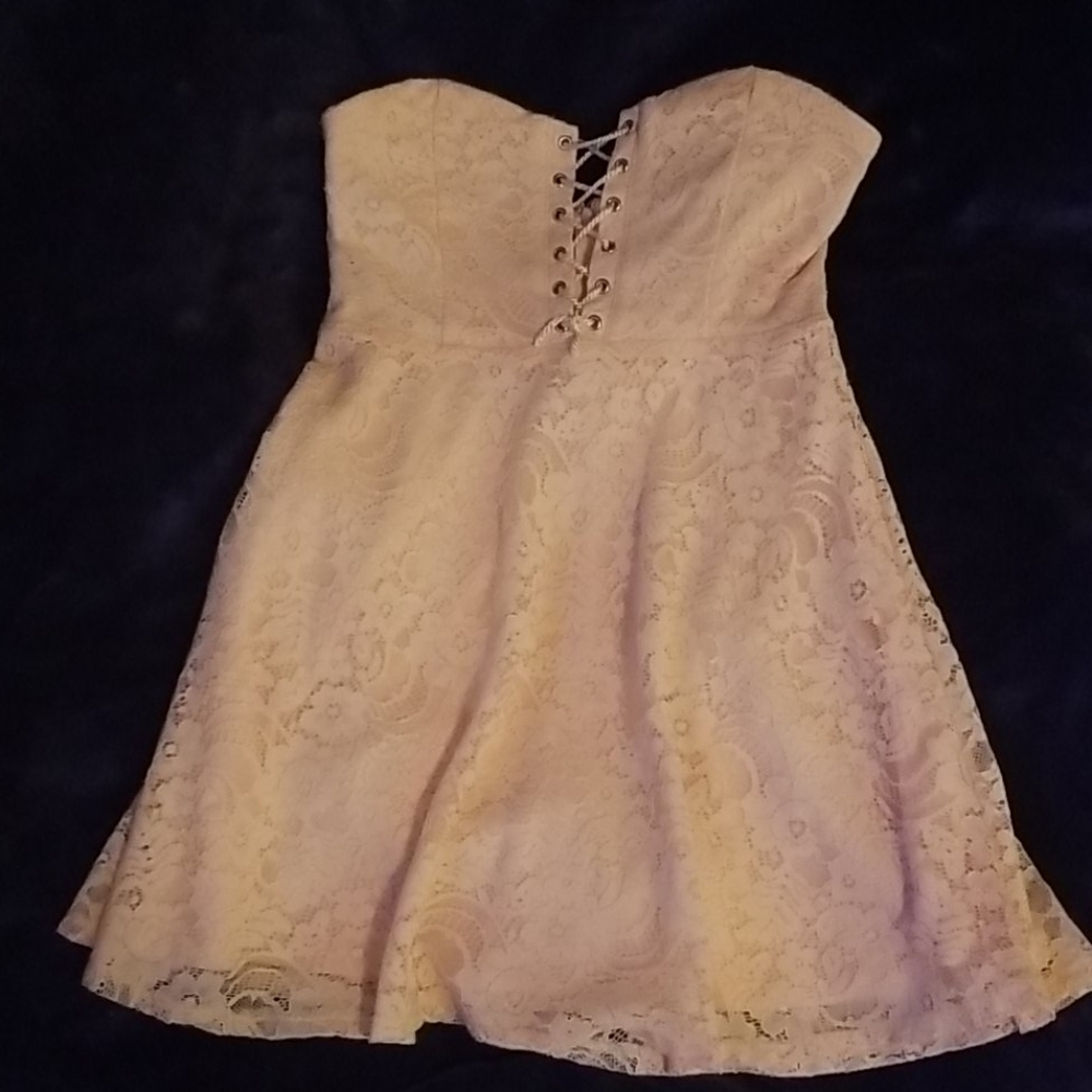Lace Baby Pink Mini Dress